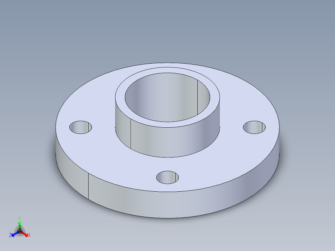 聚氯乙烯配件23-Sch80_Flange One-Piece_SOC_851-015_1.5in正等轴测图