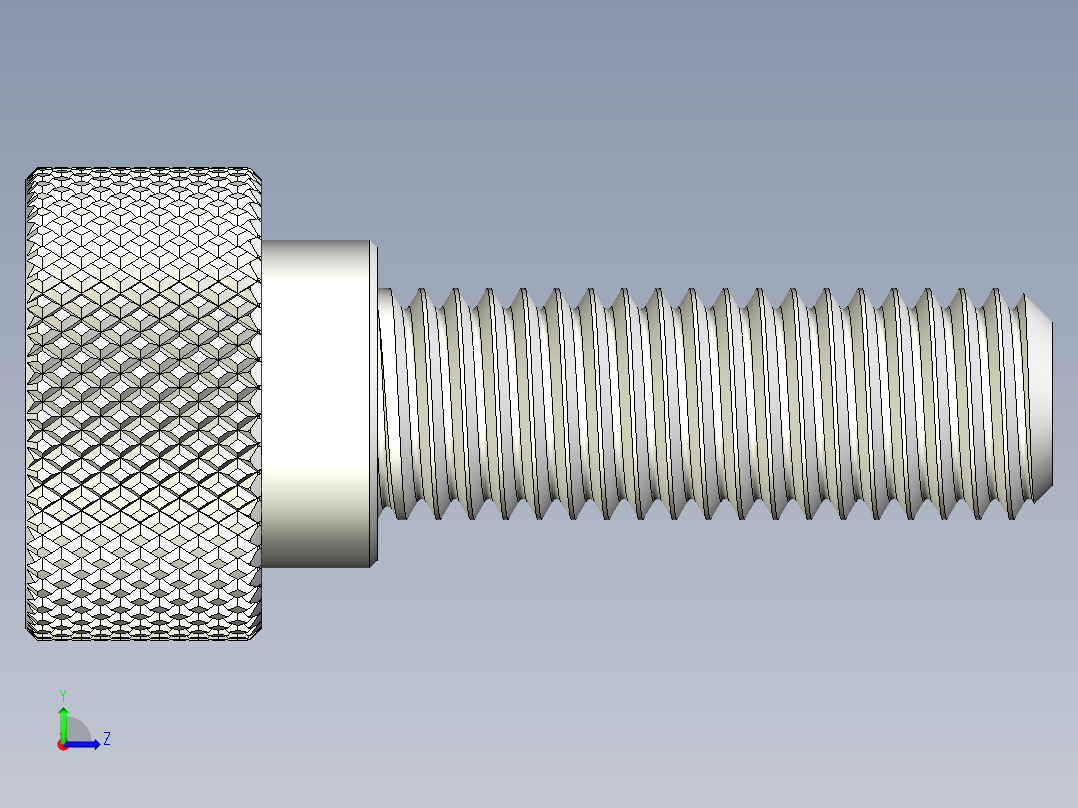 滚花指旋螺钉-M12 x 40mm左视图