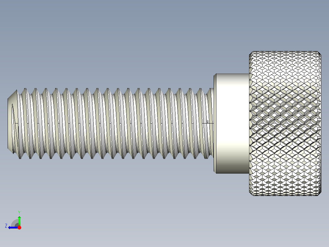 滚花指旋螺钉-M12 x 40mm右视图