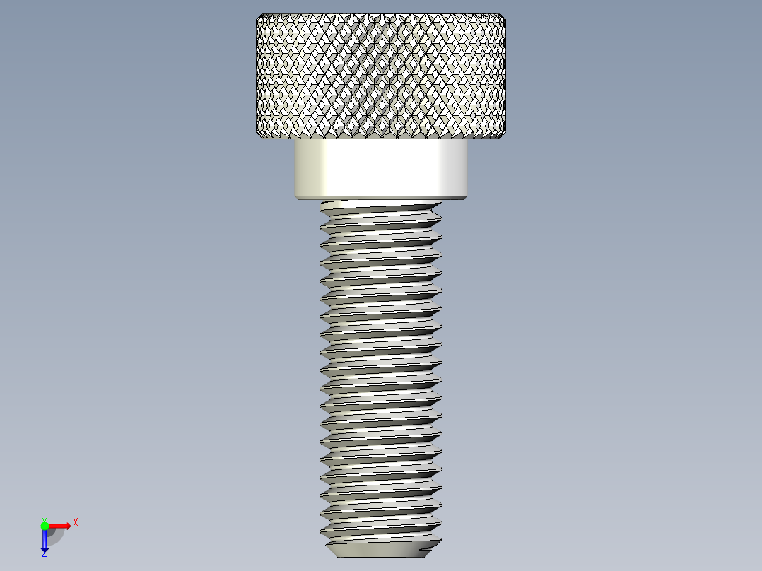 滚花指旋螺钉-M12 x 40mm俯视图
