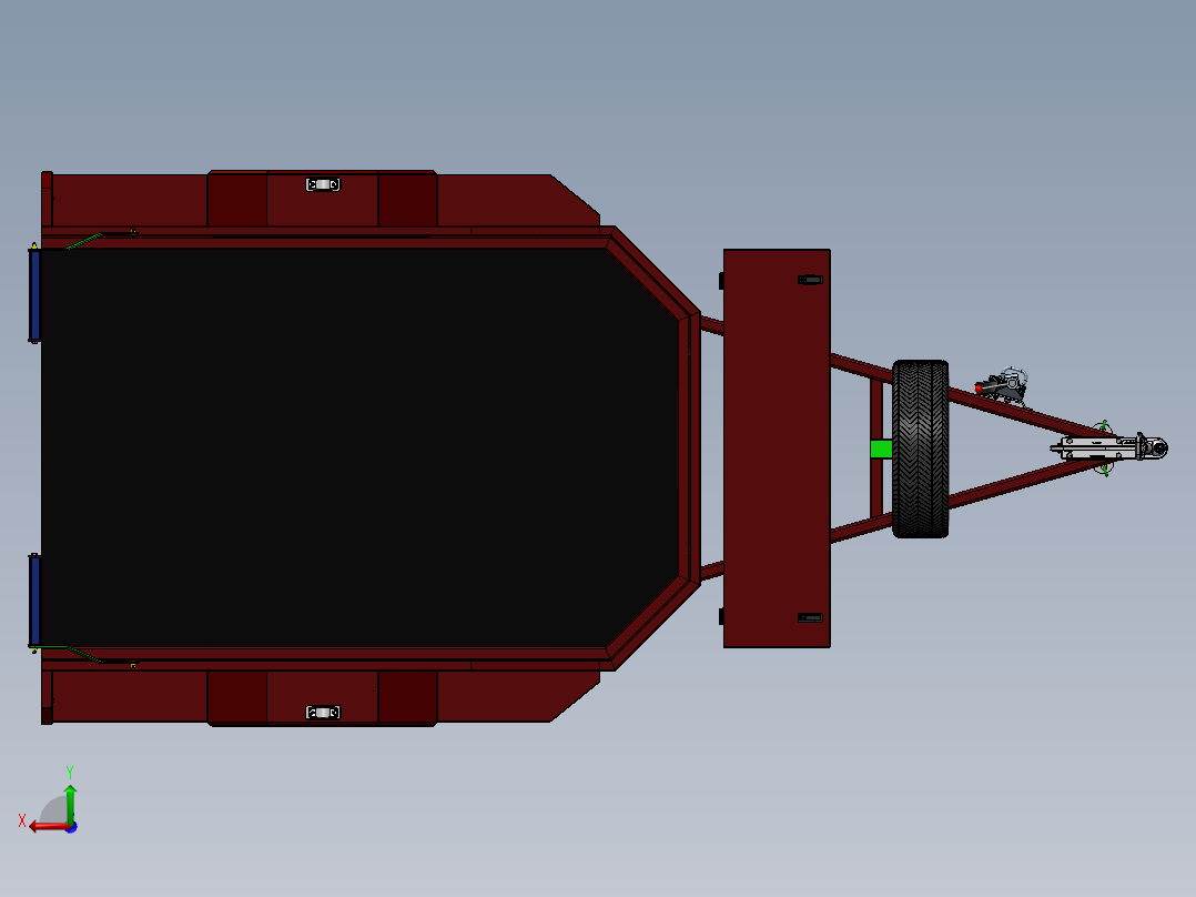 挂车拖车2440-x-1600-single-axle-bike-trailer SW PDF二维图后视图