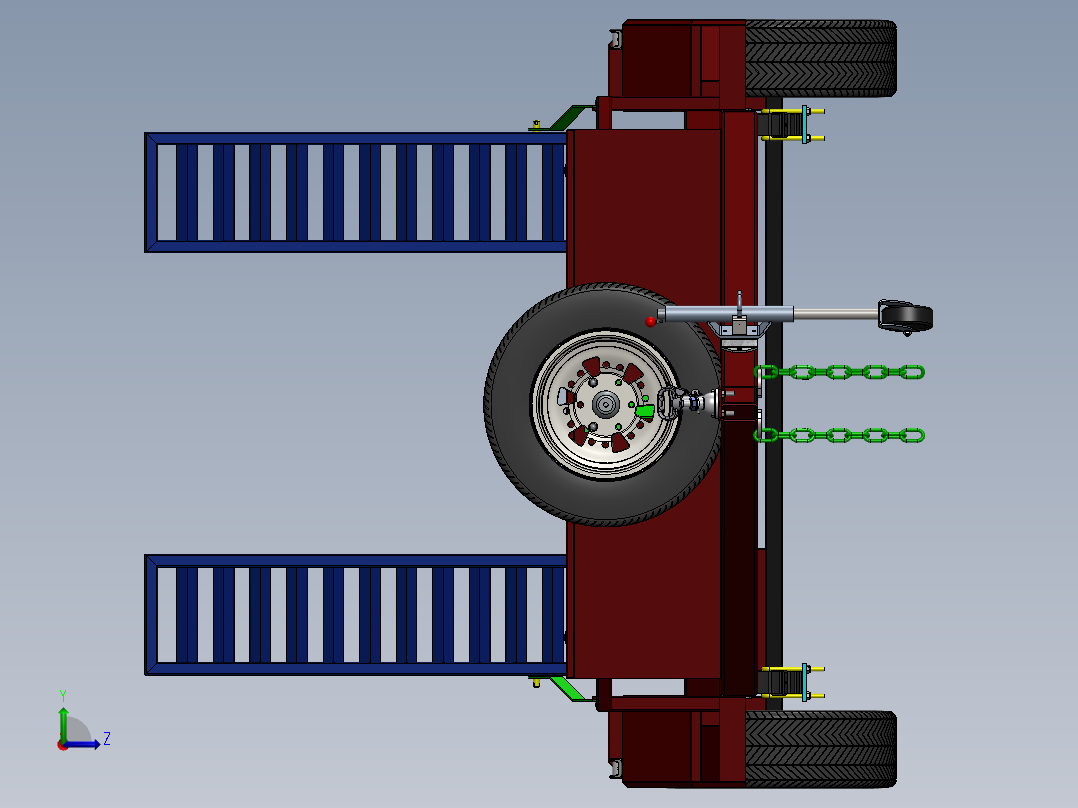 挂车拖车2440-x-1600-single-axle-bike-trailer SW PDF二维图左视图