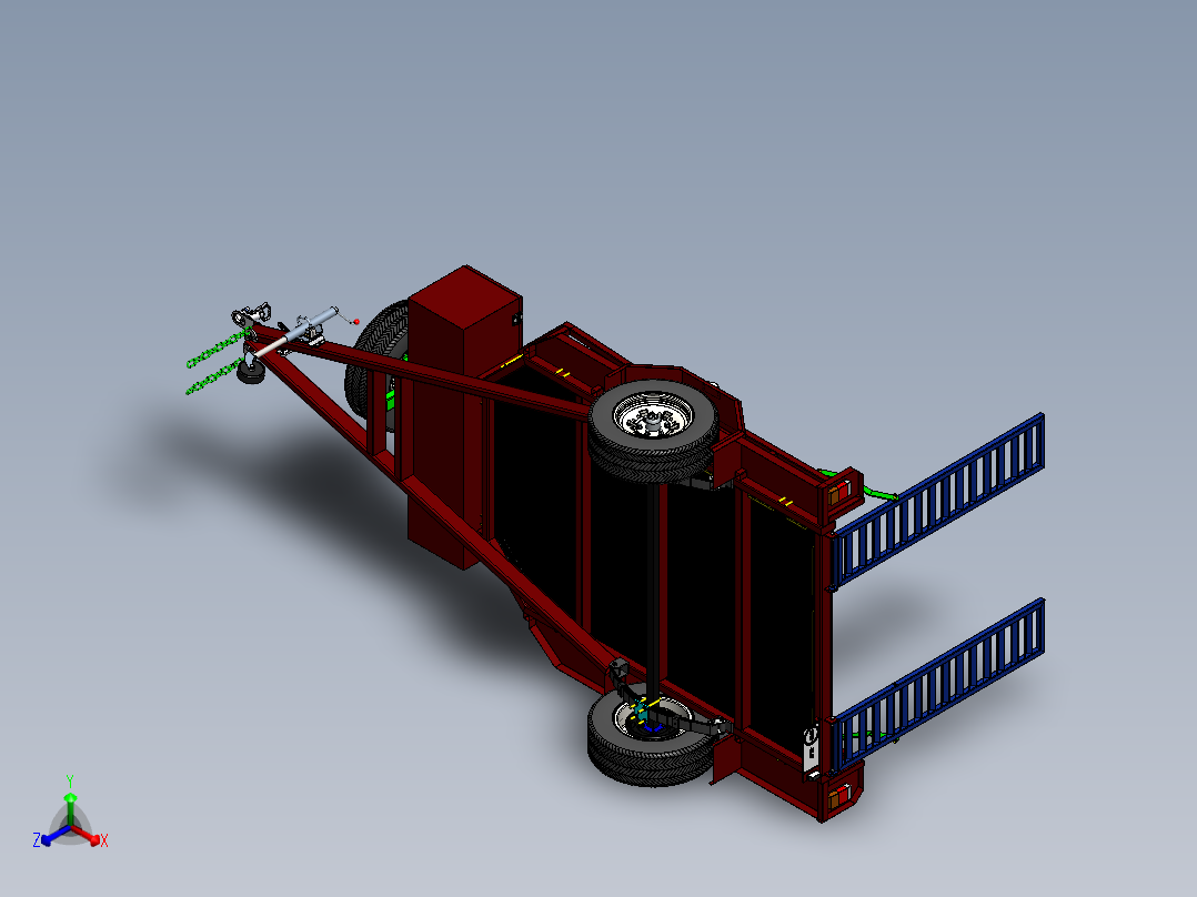 挂车拖车2440-x-1600-single-axle-bike-trailer SW PDF二维图正等轴测图