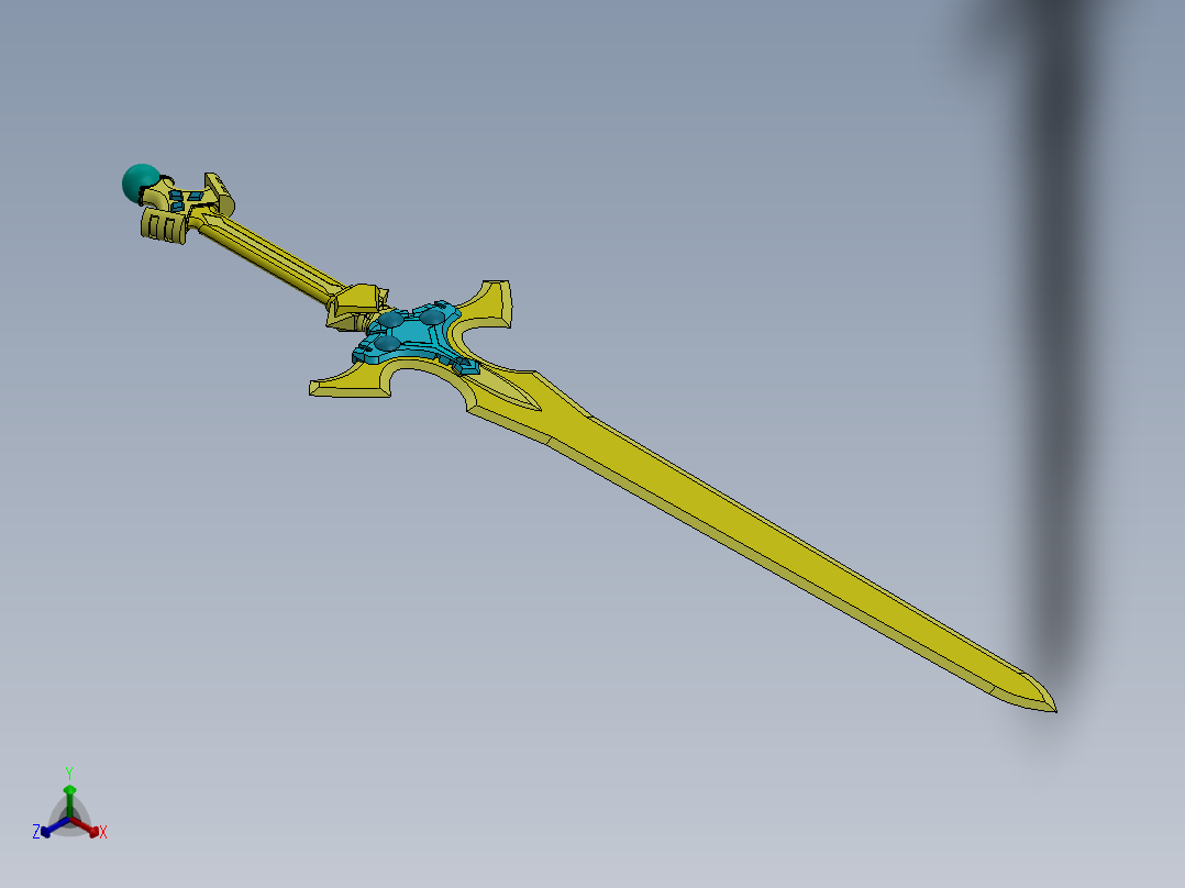 剑、宝剑(108)正等轴测图