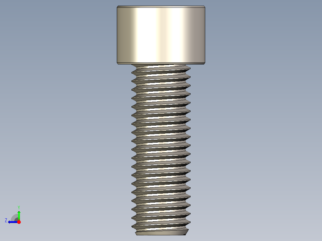 Screw_DIN_912_M12x35F_A2.STEP公制内六角螺钉右视图