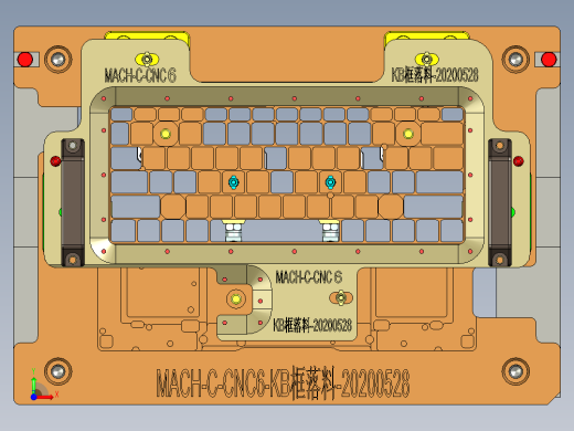 MACH-C笔记本CNC工装夹具三维模型-CNC6-KB框落料-200601前视缩略图