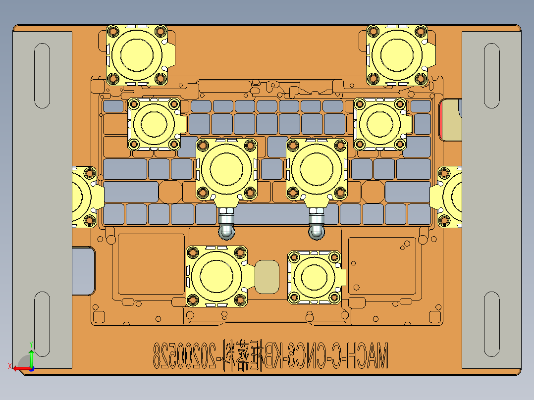 MACH-C笔记本CNC工装夹具三维模型-CNC6-KB框落料-200601后视图