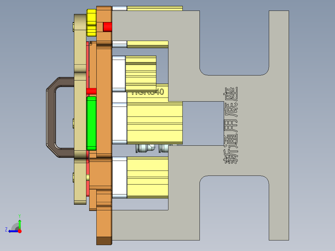 MACH-C笔记本CNC工装夹具三维模型-CNC6-KB框落料-200601右视图