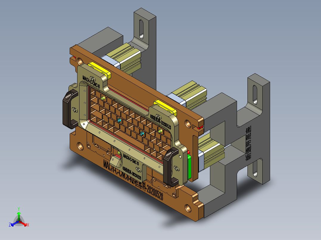 MACH-C笔记本CNC工装夹具三维模型-CNC6-KB框落料-200601正等轴测图