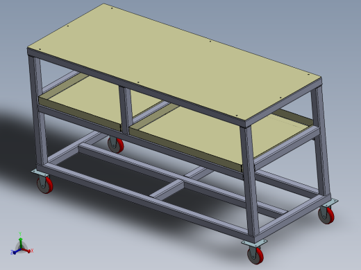 A0003048-带轮子脚轮的桌子