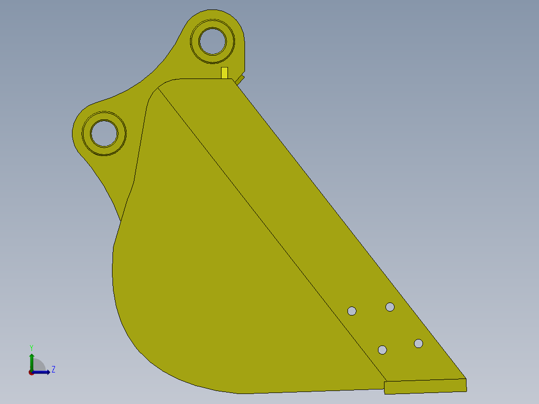 A0003224-挖掘机挖斗 20T左视图