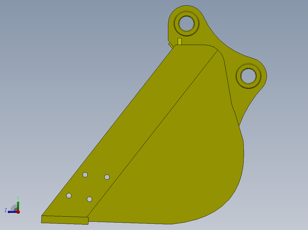 A0003224-挖掘机挖斗 20T右视图