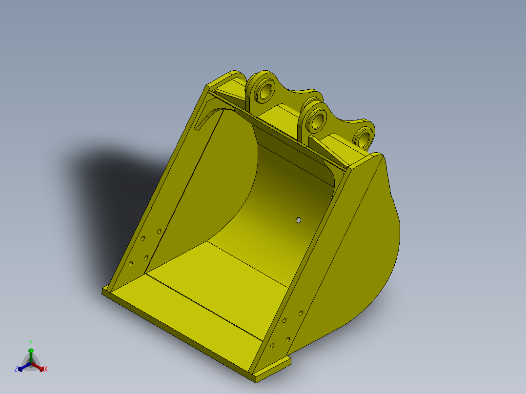 A0003224-挖掘机挖斗 20T正等轴测图