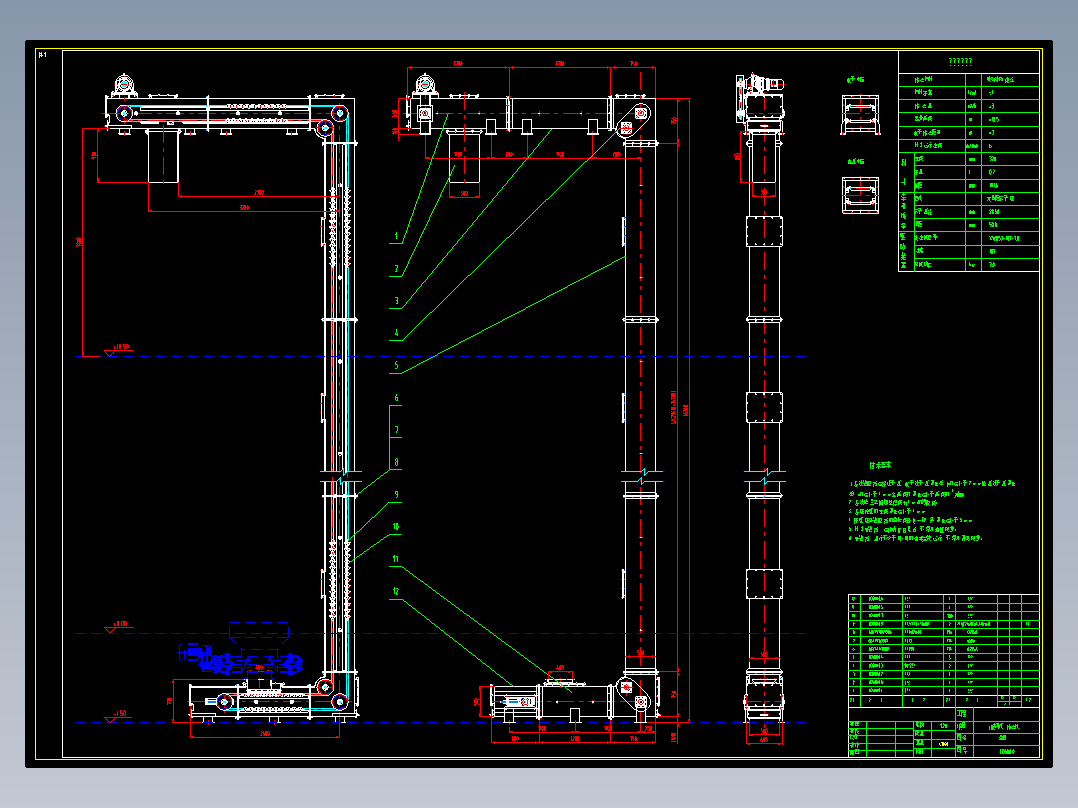 诱导式提升机总图（研究所图纸）