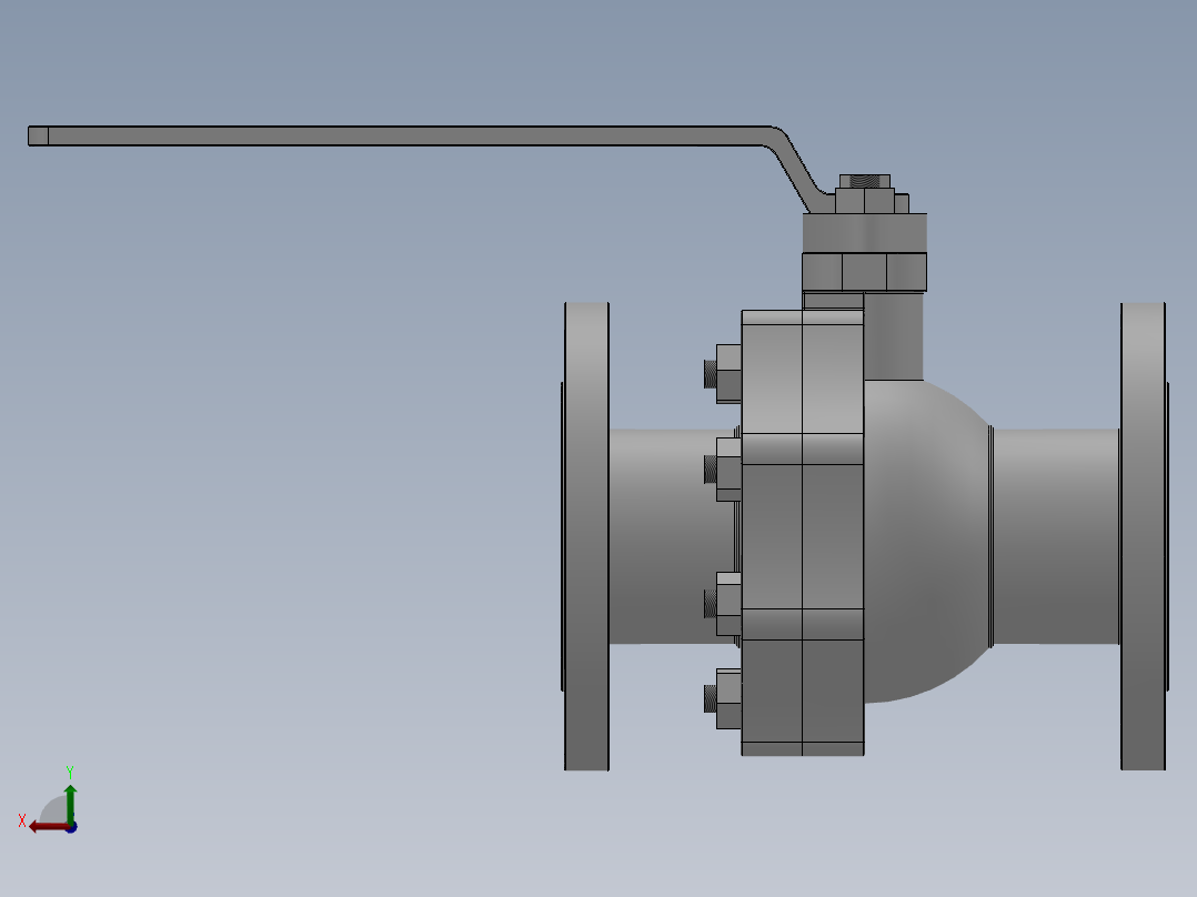 [DN100]球阀后视图