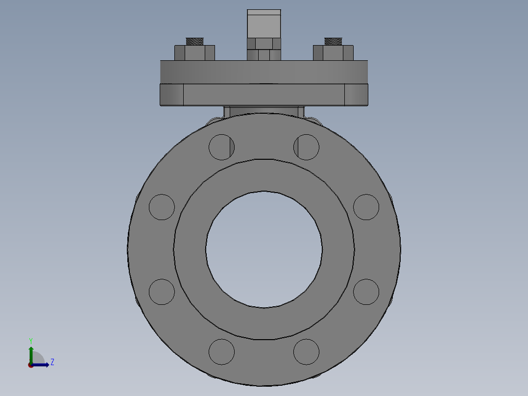 [DN100]球阀左视图