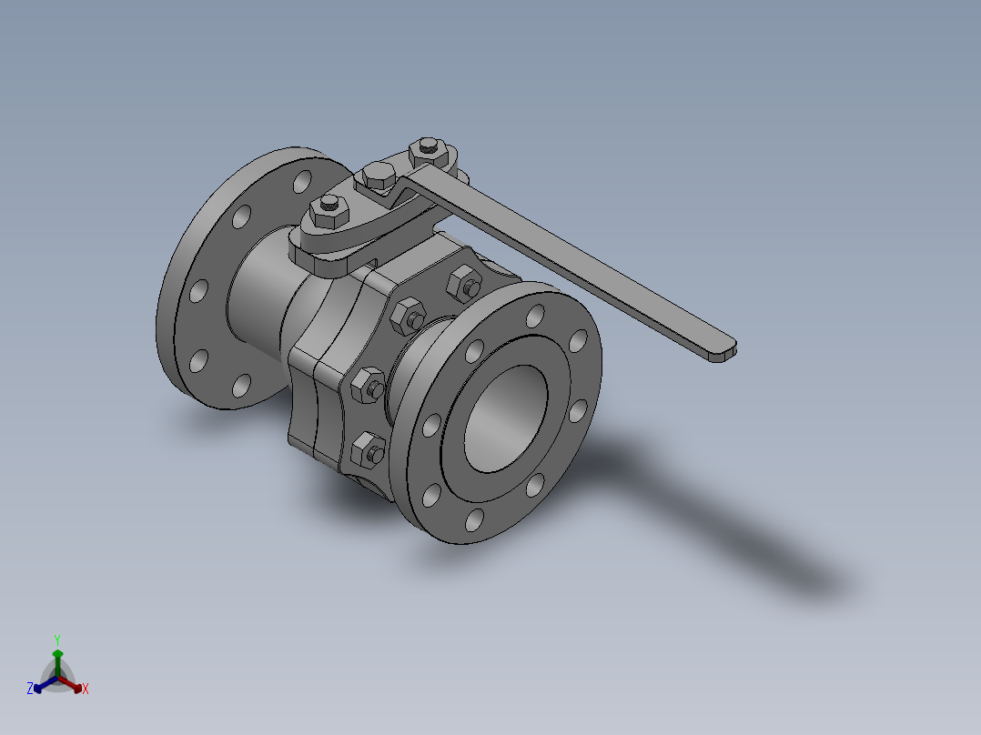 [DN100]球阀正等轴测图