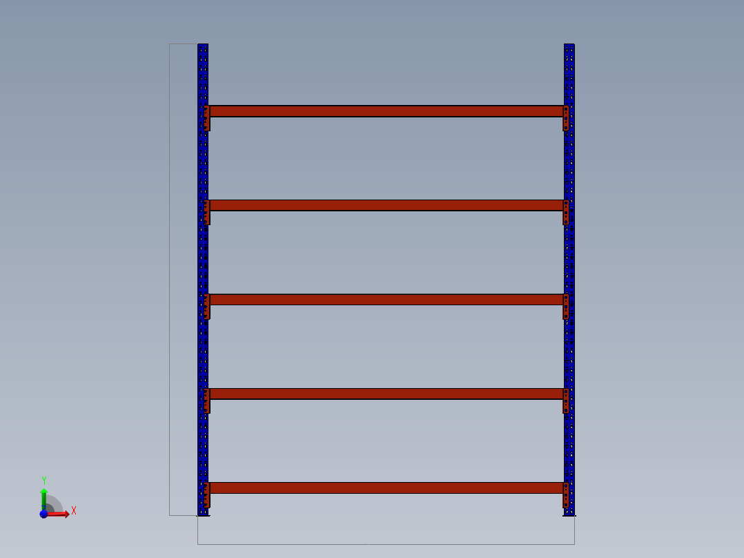 中梯货架  SW16前视图