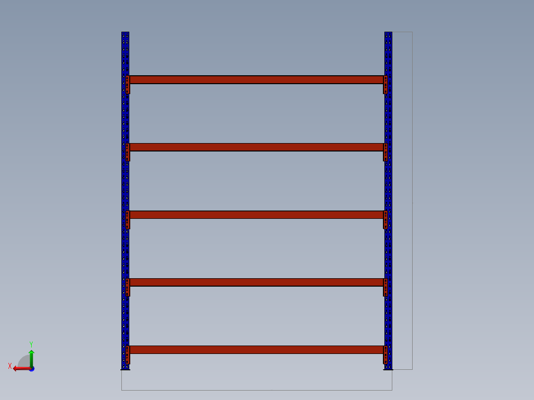 中梯货架  SW16后视图
