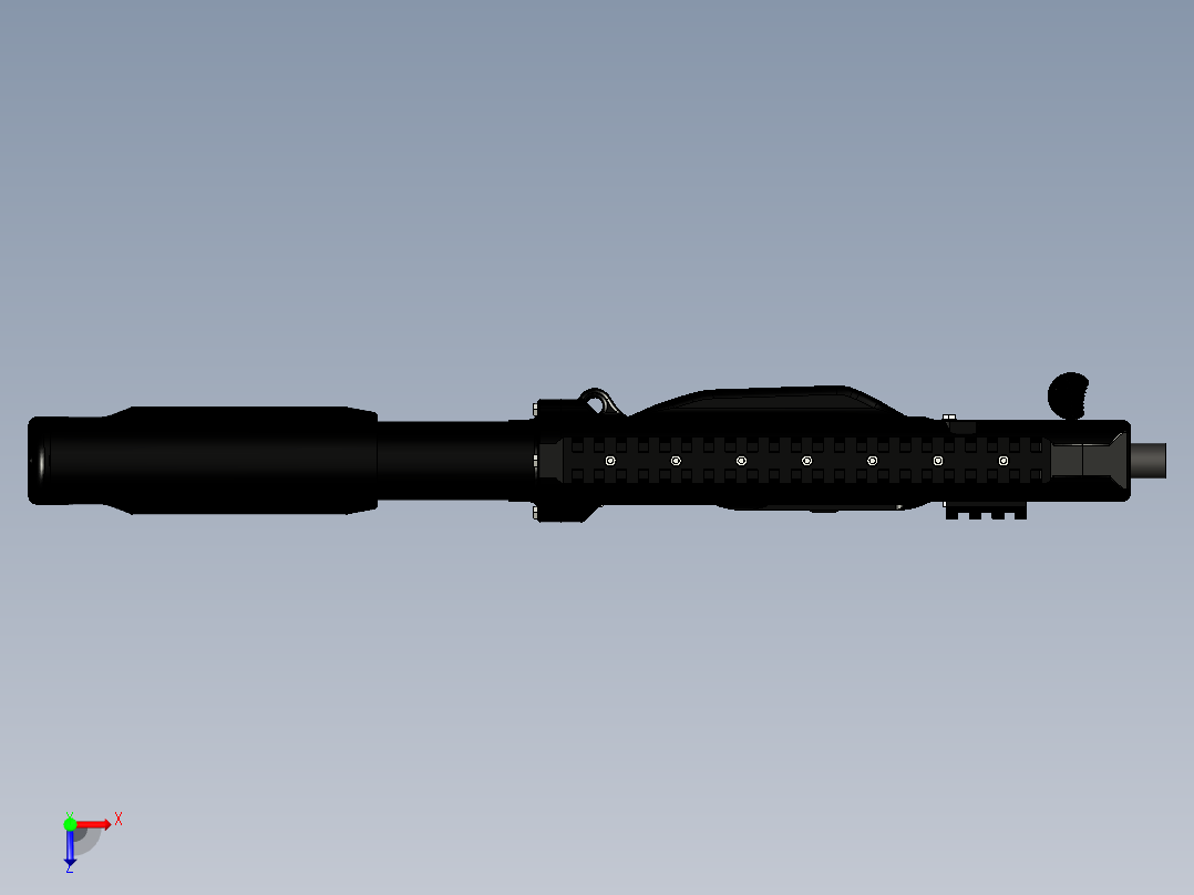 手枪左轮冲锋枪老式狙击步枪设计3D图纸fgc-9_mkii STP俯视图