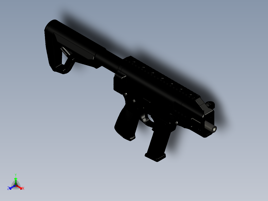 手枪左轮冲锋枪老式狙击步枪设计3D图纸fgc-9_mkii STP正等轴测图