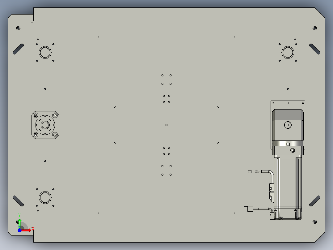 提升动力支架结构前视图