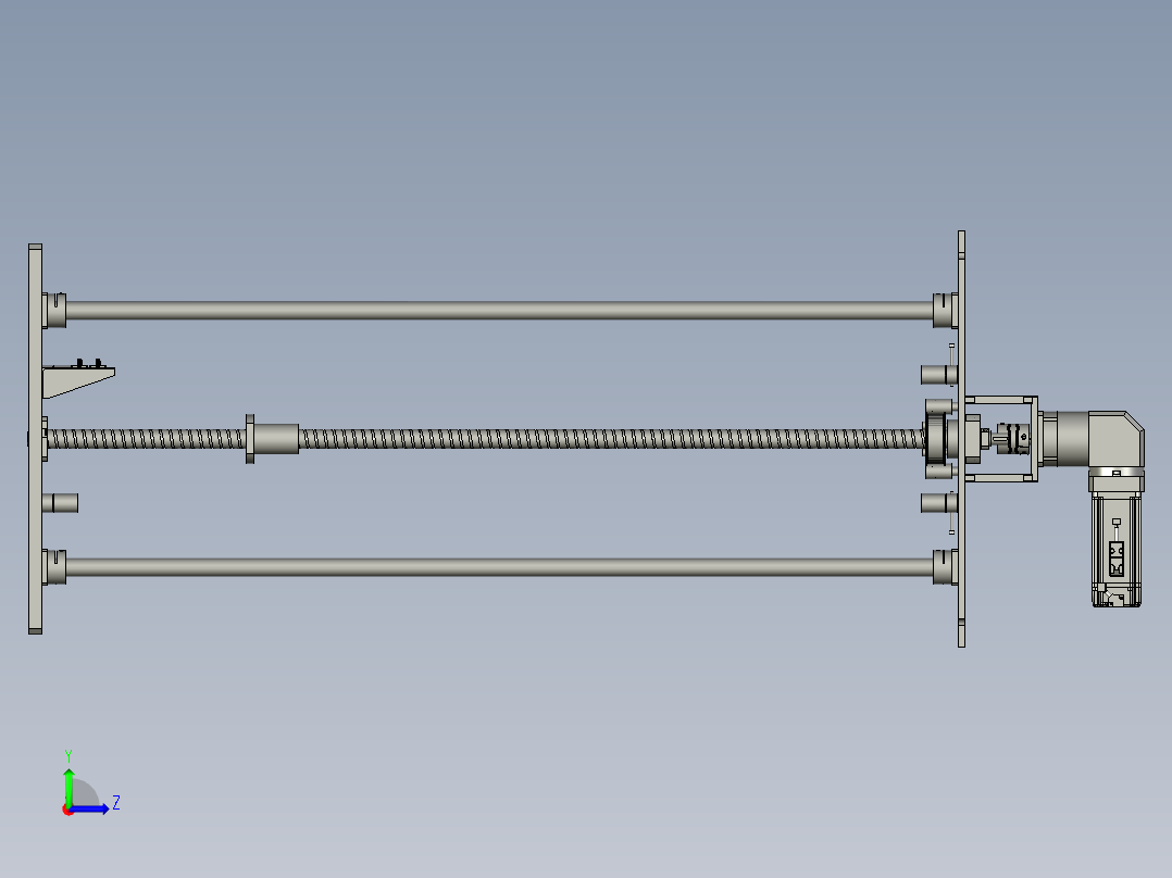 提升动力支架结构左视图