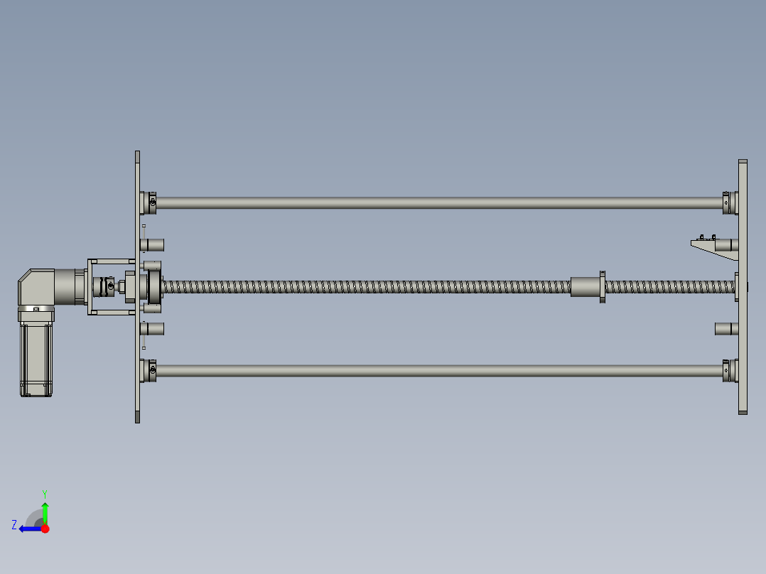提升动力支架结构右视图