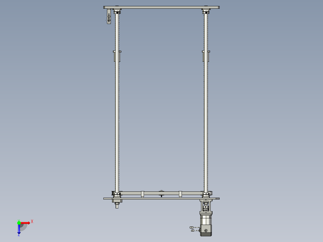 提升动力支架结构俯视图