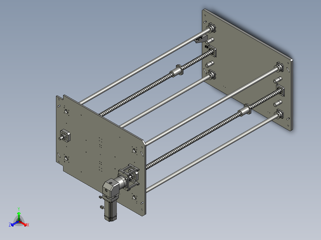 提升动力支架结构正等轴测图