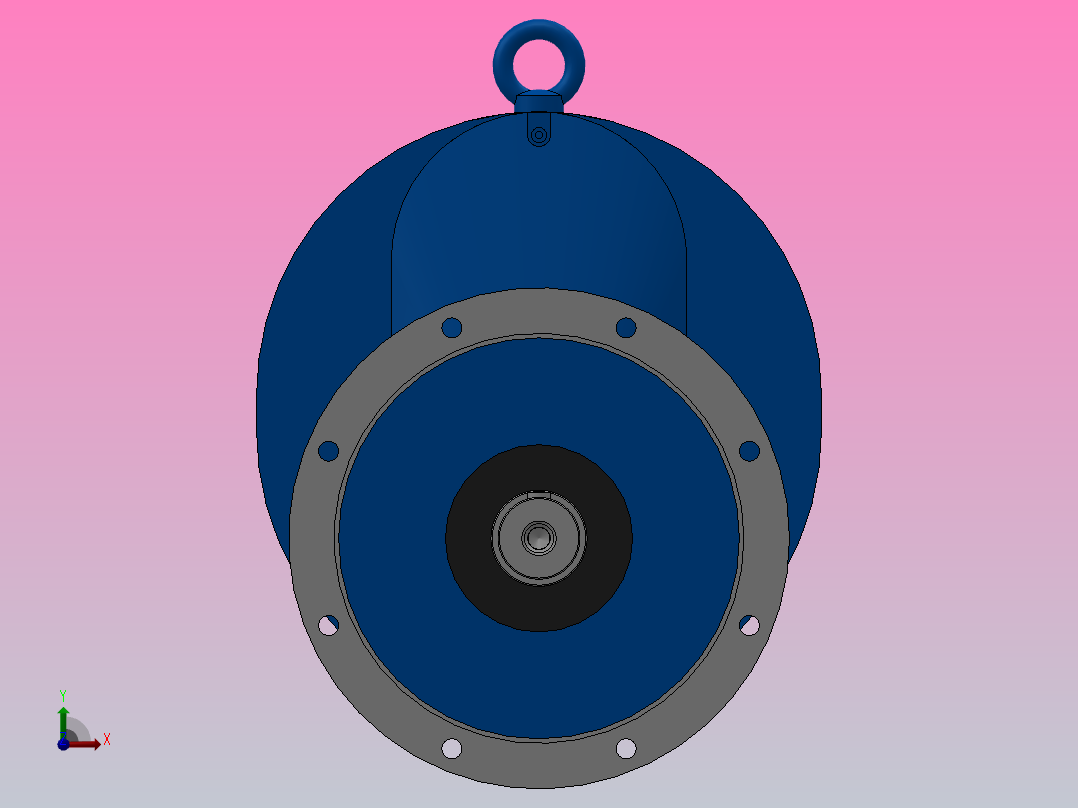 RXF157法兰轴伸式安装斜齿轮减速机RX157-Y22-4P-180L-M1-0°-Φ550前视图