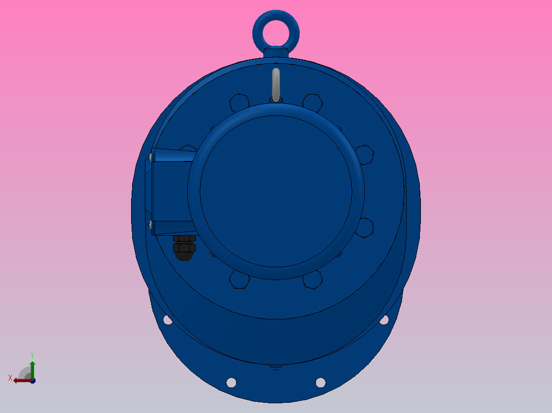 RXF157法兰轴伸式安装斜齿轮减速机RX157-Y22-4P-180L-M1-0°-Φ550后视图