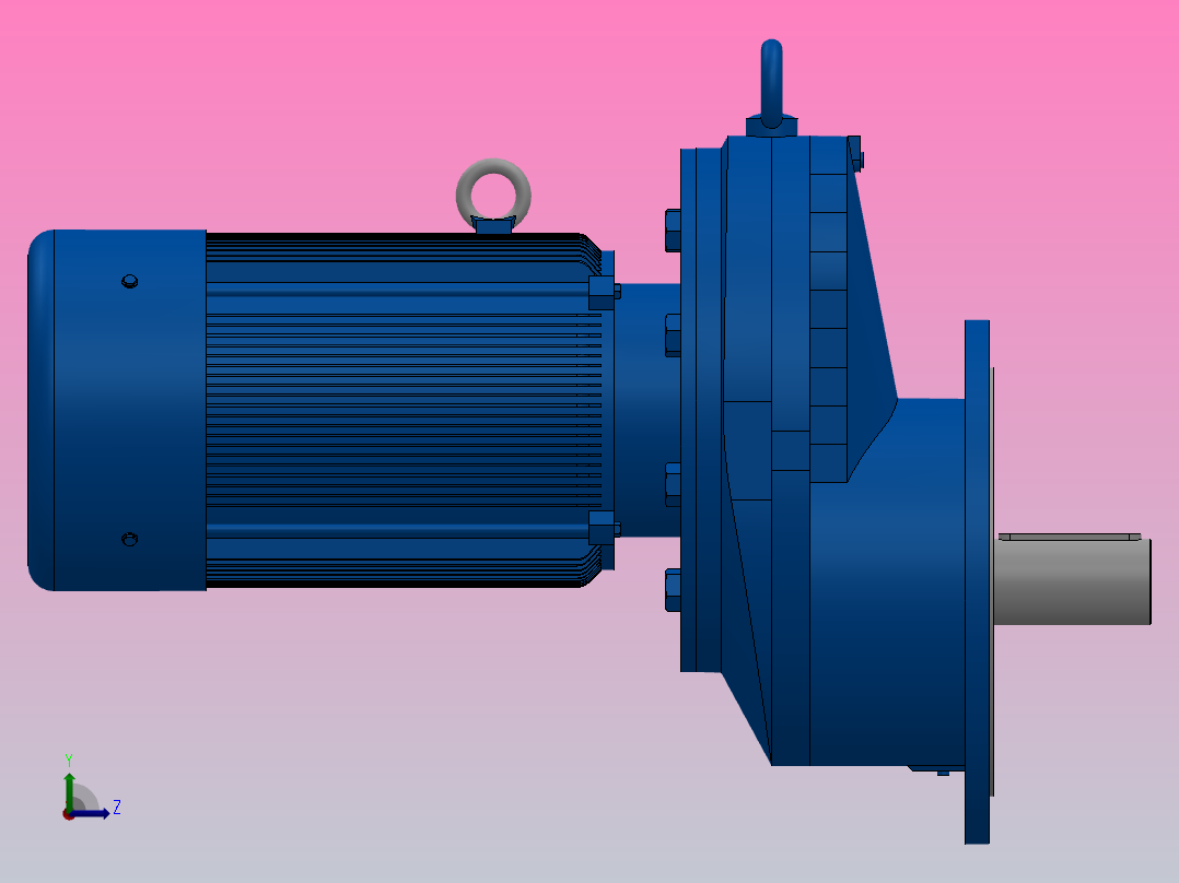 RXF157法兰轴伸式安装斜齿轮减速机RX157-Y22-4P-180L-M1-0°-Φ550左视图