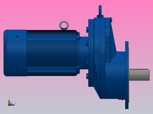 RXF157法兰轴伸式安装斜齿轮减速机RX157-Y22-4P-180L-M1-0°-Φ550左视缩略图