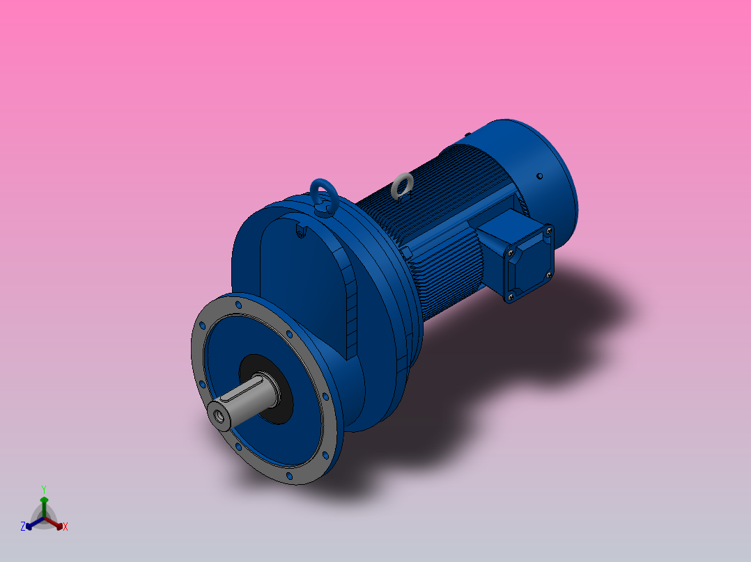 RXF157法兰轴伸式安装斜齿轮减速机RX157-Y22-4P-180L-M1-0°-Φ550正等轴测图