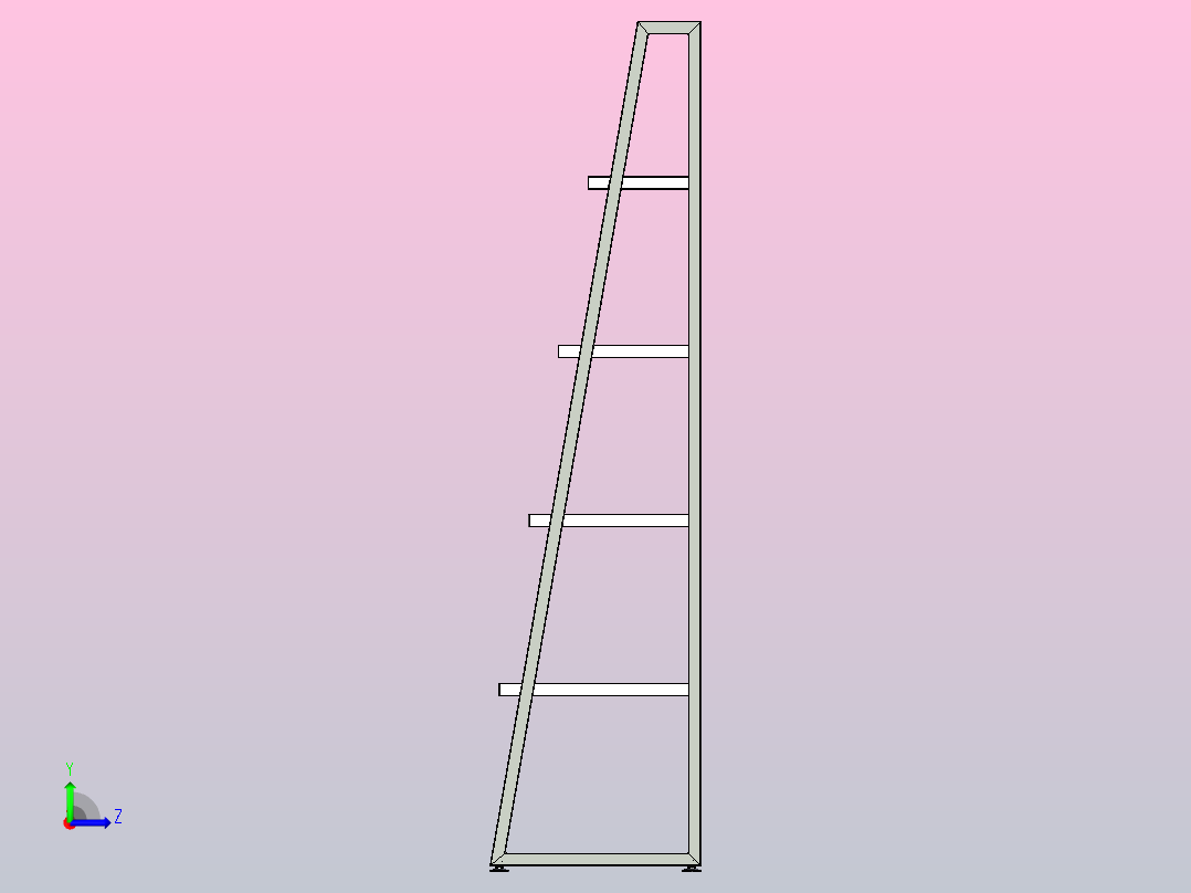 1号货架。商店的家具左视图