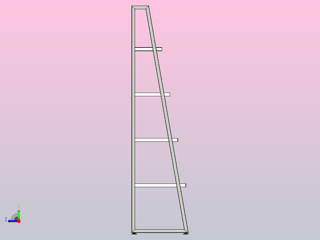 1号货架。商店的家具右视图