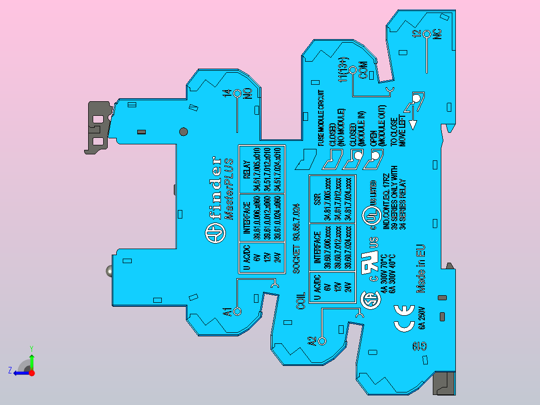 接口继电器右视图