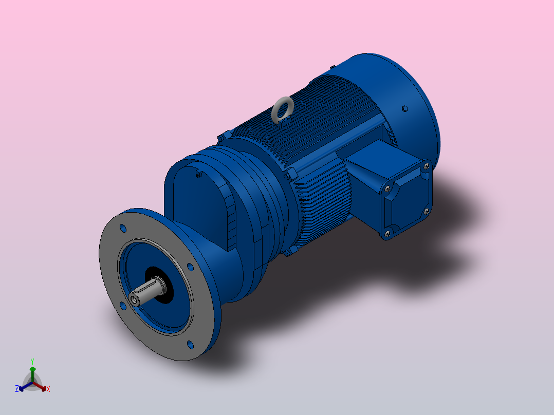 RXF57法兰轴伸式安装斜齿轮减速机RX57-Y0.75-4P-80-M1-0°-Φ160主视图