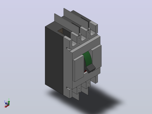 TGM1 63-1250系列 3极／4极固定式塑料外壳式断路器[TGM1-63L／3]正等轴测缩略图