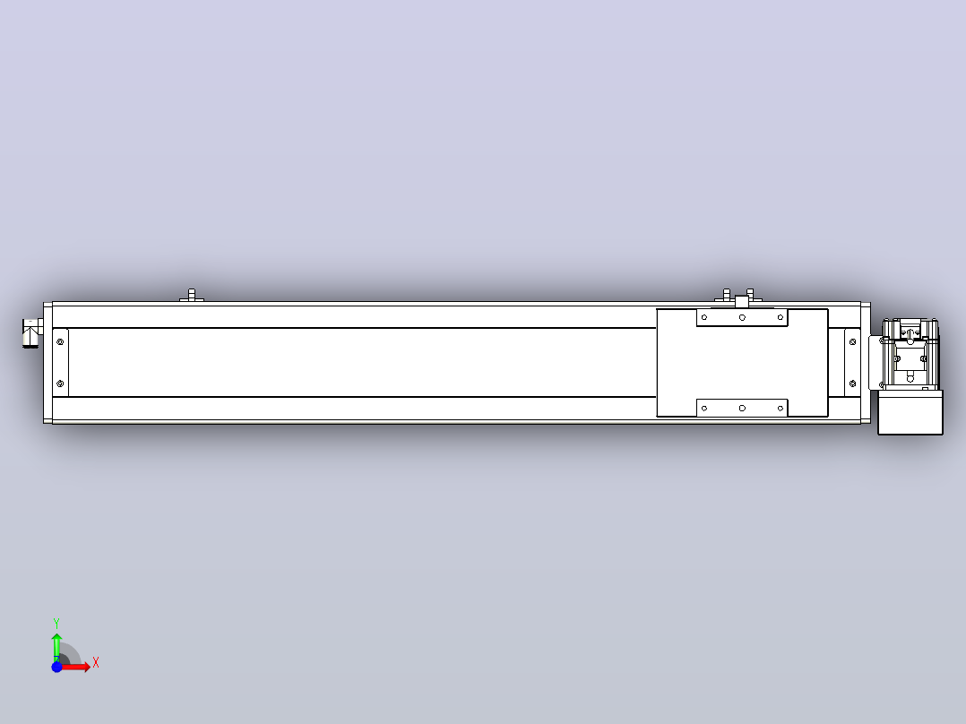 KCB14系列无尘皮带滑台直线模组╱线性模组[KCB14-L40-600-LU-200W-C4]前视图