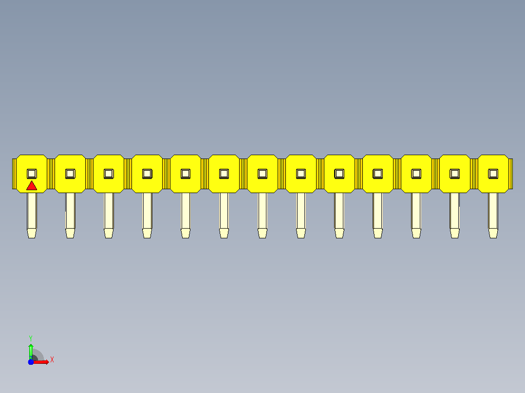 DS1022彩色排针 黄色 1x13p 100mil 类型D 版本1.0.zip.zip前视图