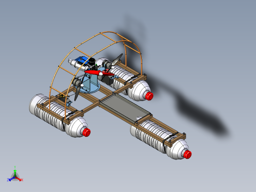 用矿泉水瓶做的玩具小船艇3D数模图纸 STP格式