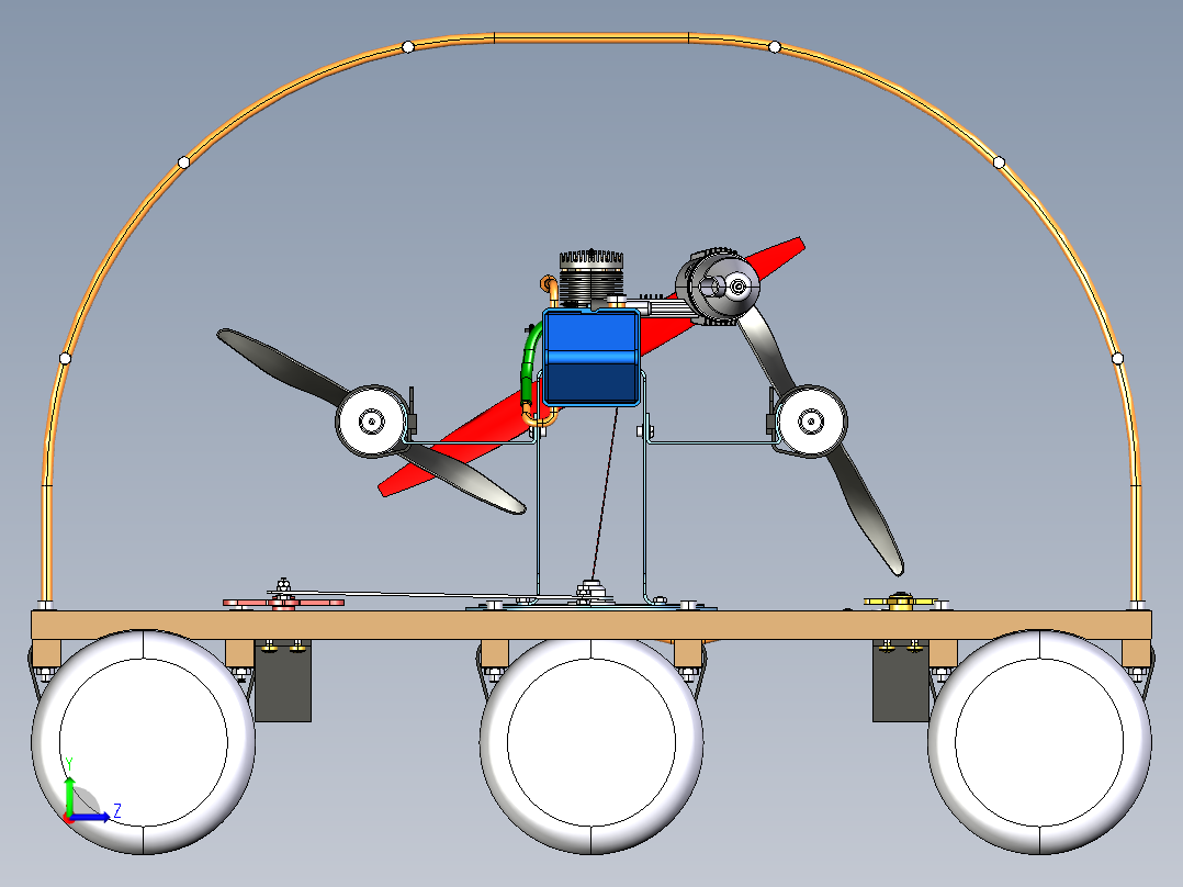 用矿泉水瓶做的玩具小船艇3D数模图纸 STP格式左视图