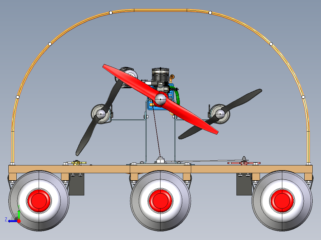 用矿泉水瓶做的玩具小船艇3D数模图纸 STP格式右视图