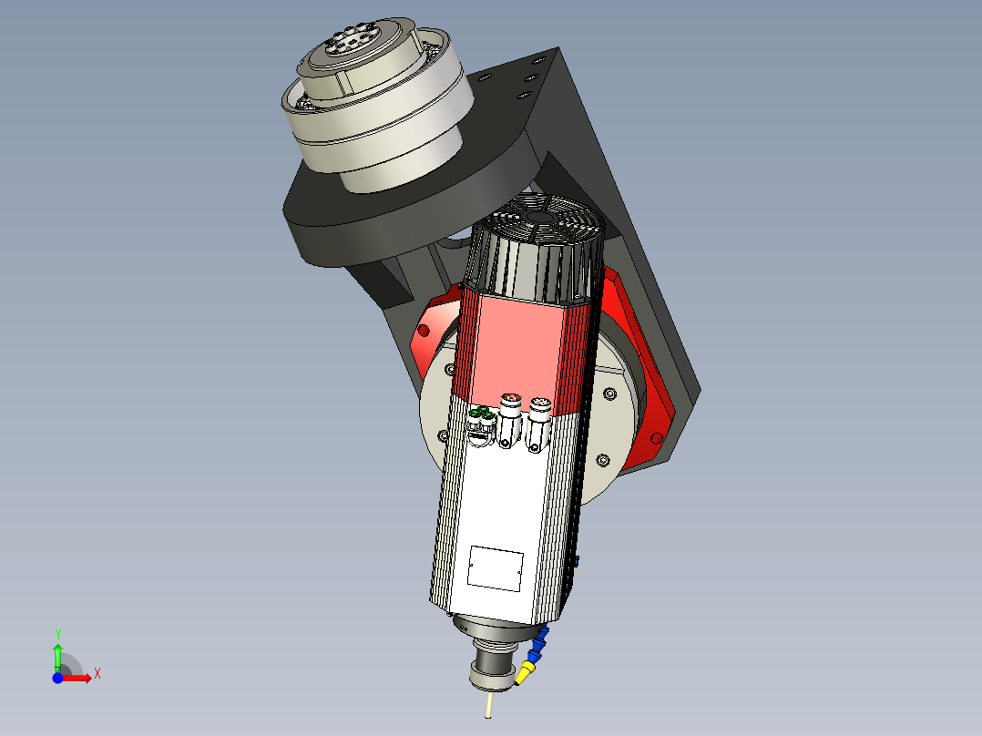 龙门机床旋转轴Gimbal Rotary模型3D图纸 INVENTOR设计前视图