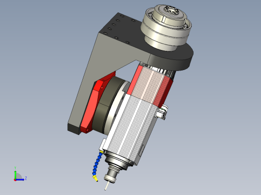 龙门机床旋转轴Gimbal Rotary模型3D图纸 INVENTOR设计左视缩略图