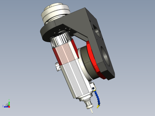 龙门机床旋转轴Gimbal Rotary模型3D图纸 INVENTOR设计右视缩略图