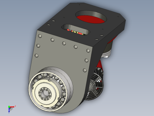 龙门机床旋转轴Gimbal Rotary模型3D图纸 INVENTOR设计俯视缩略图