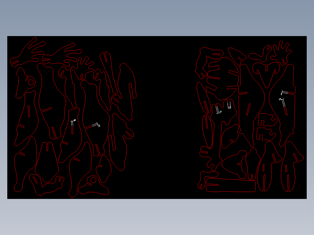 青蛙立体拼装平面激光雕刻图纸 dxf格式